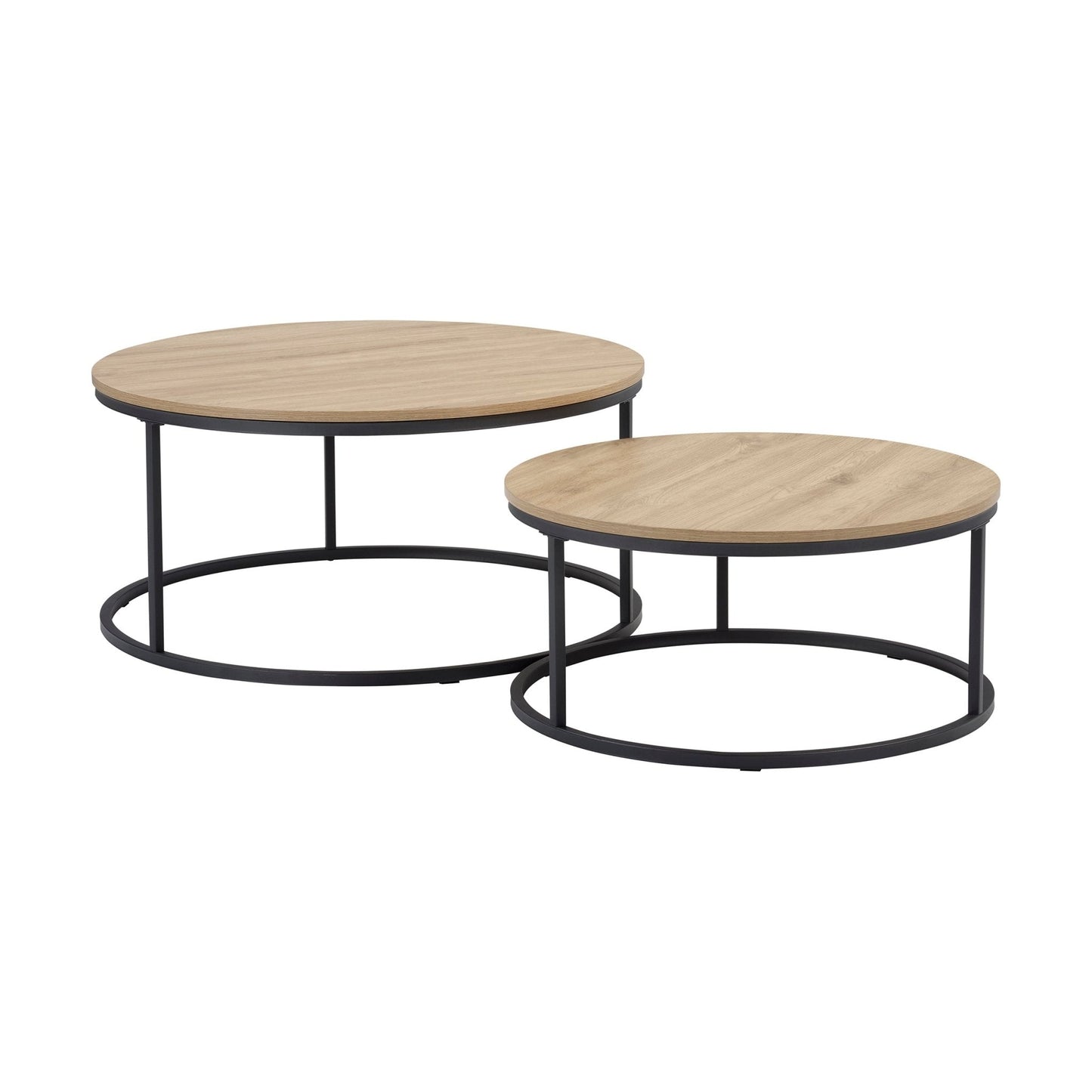 DUS-GOL-06127 Grade-B Dusk Willow Round Nesting Coffee Table - Wood RRP £134