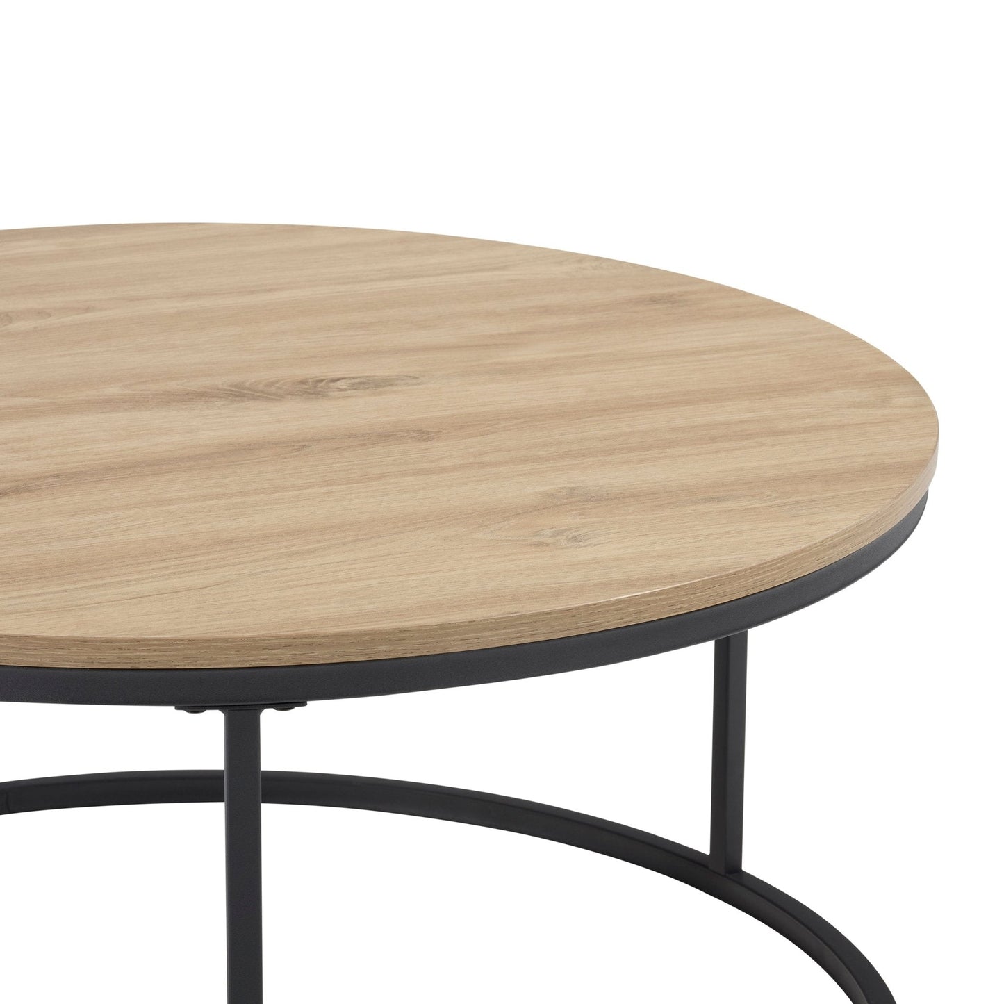 DUS-GOL-03385 Grade-B Dusk Willow Round Nesting Coffee Table - Wood RRP £134