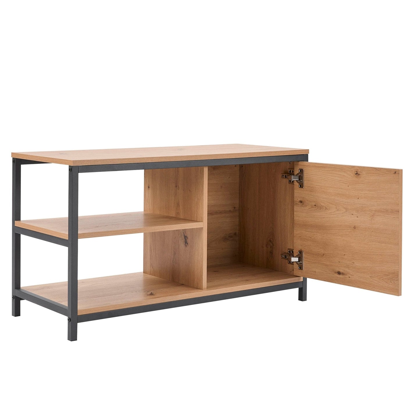 DUS-GOL-03828 Grade-B Dusk Willow Shoe Storage Bench - Oak Effect RRP £45