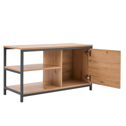 DUS-GOL-03828 Grade-B Dusk Willow Shoe Storage Bench - Oak Effect RRP £45