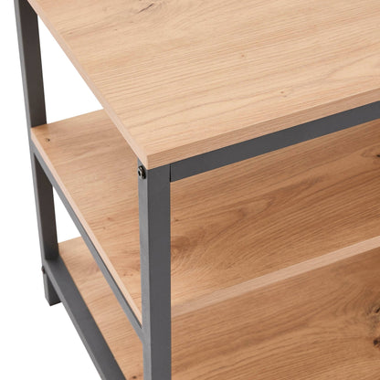 DUS-GOL-03828 Grade-B Dusk Willow Shoe Storage Bench - Oak Effect RRP £45