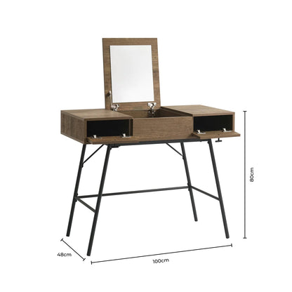 DUS-GOL-06728 Grade-B Dusk Willow Storage Dressing Table Console - Mango Wood RRP £107