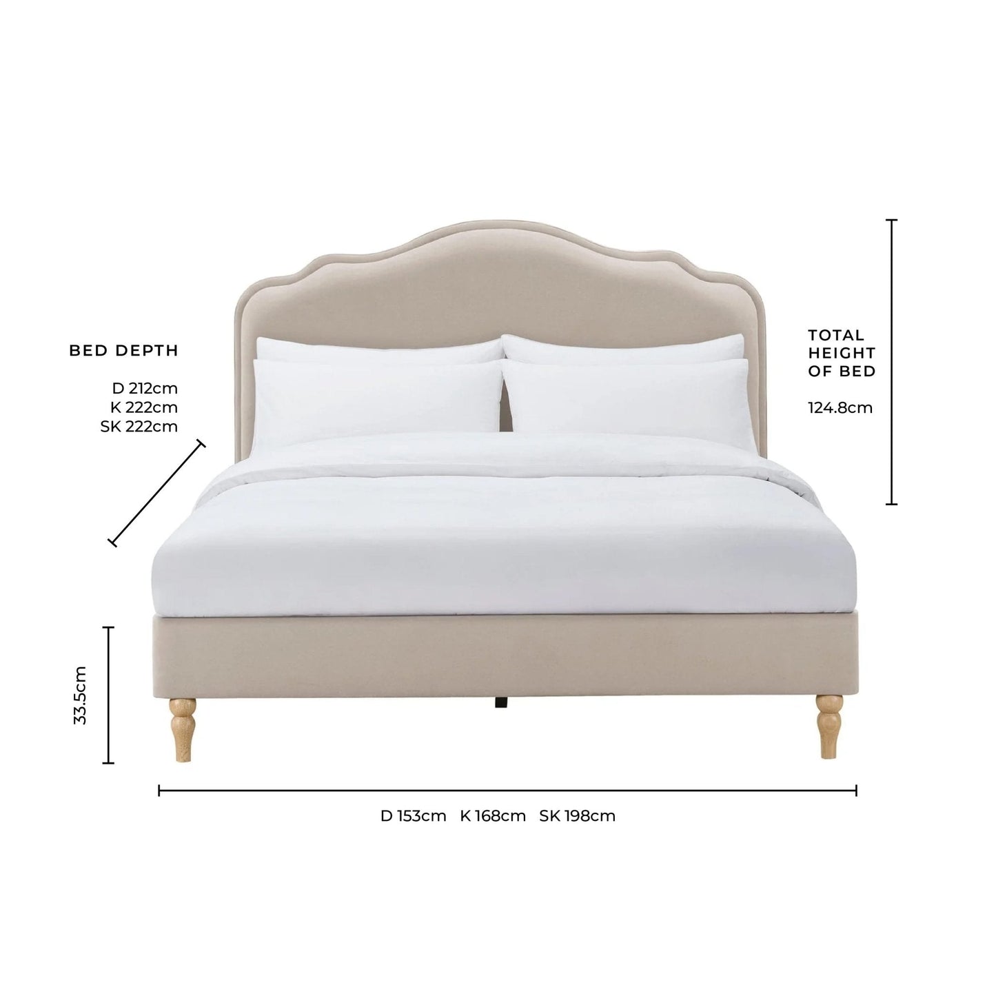 DUS-CC2-04266 Grade-B Dusk Wiltshire Double Bed Frame - Stone RRP £329.00