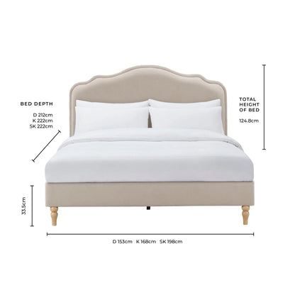 DUS-CC2-04266 Grade-B Dusk Wiltshire Double Bed Frame - Stone RRP £329.00