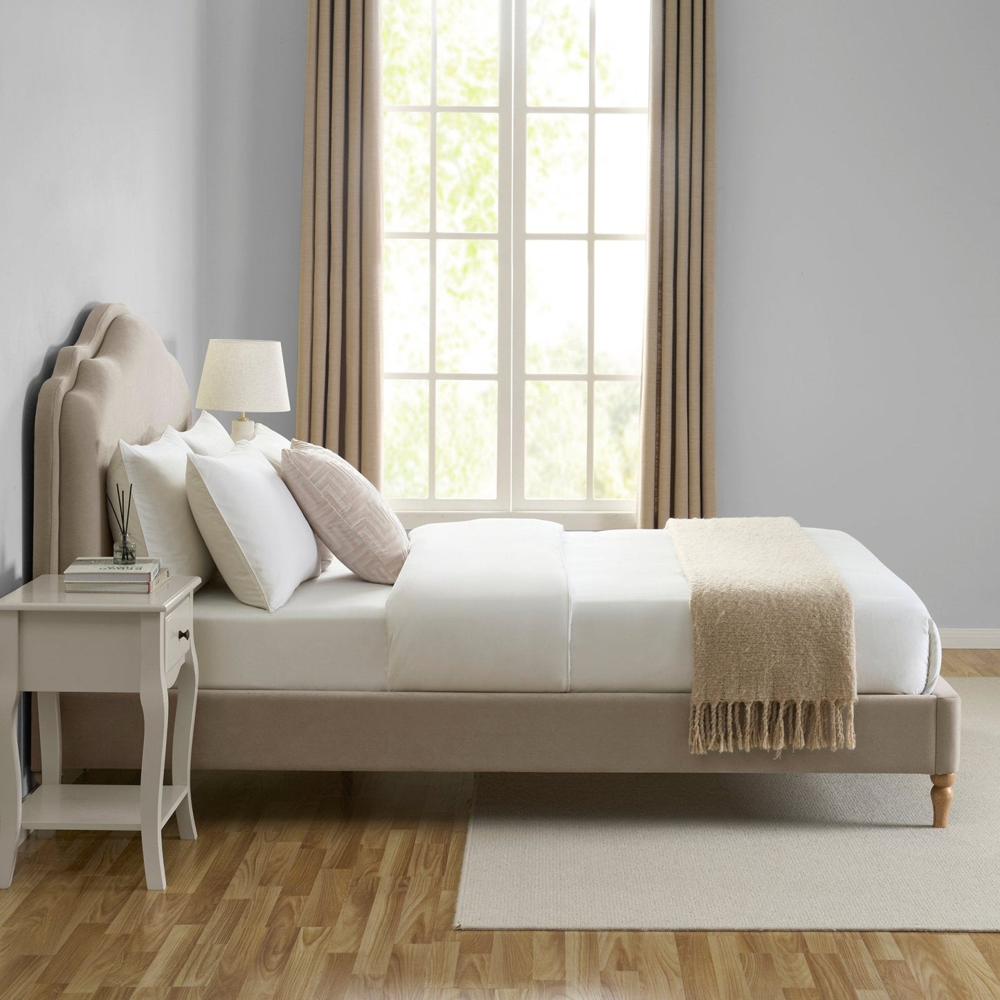 DUS-CC2-04266 Grade-B Dusk Wiltshire Double Bed Frame - Stone RRP £329.00