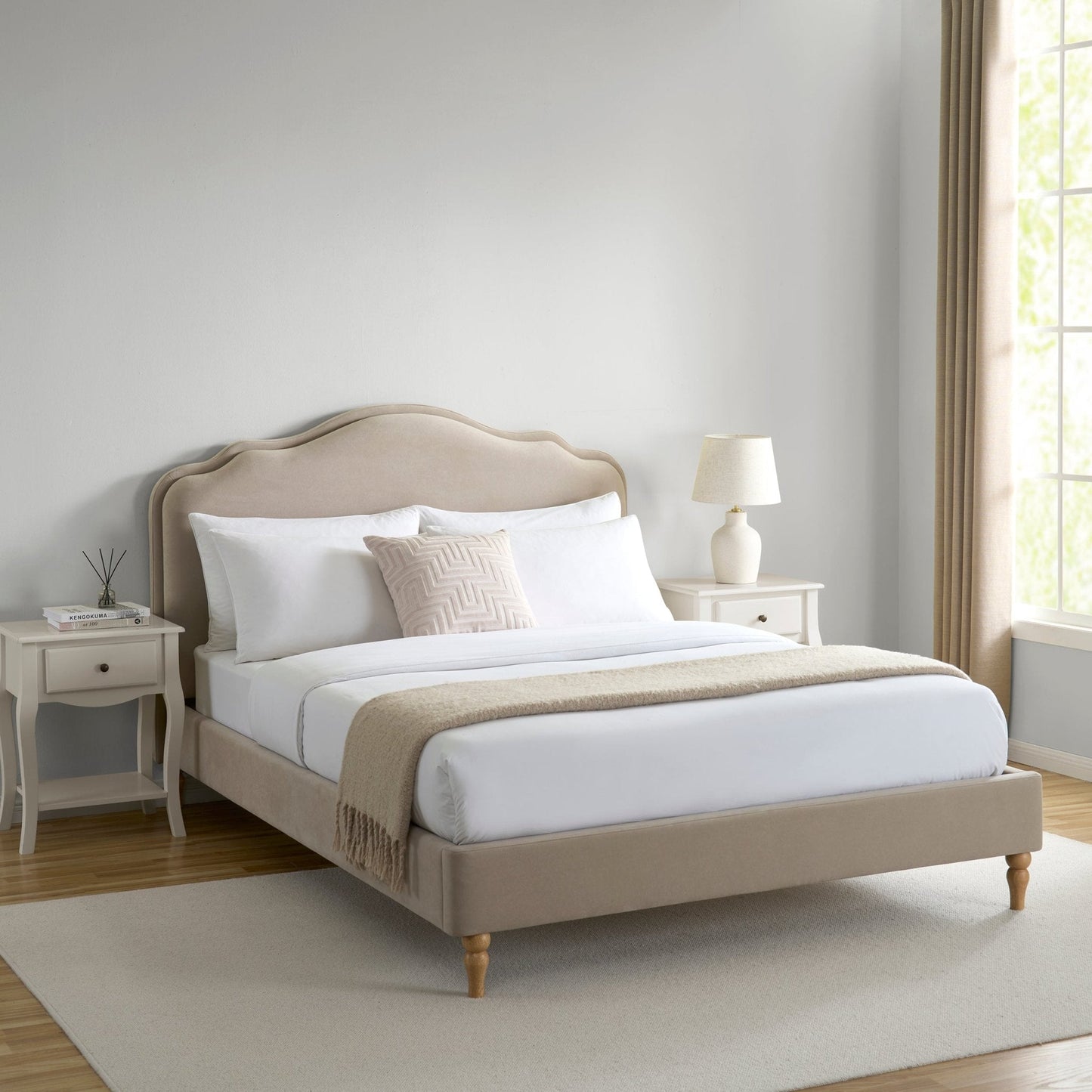 DUS-CC2-04266 Grade-B Dusk Wiltshire Double Bed Frame - Stone RRP £329.00
