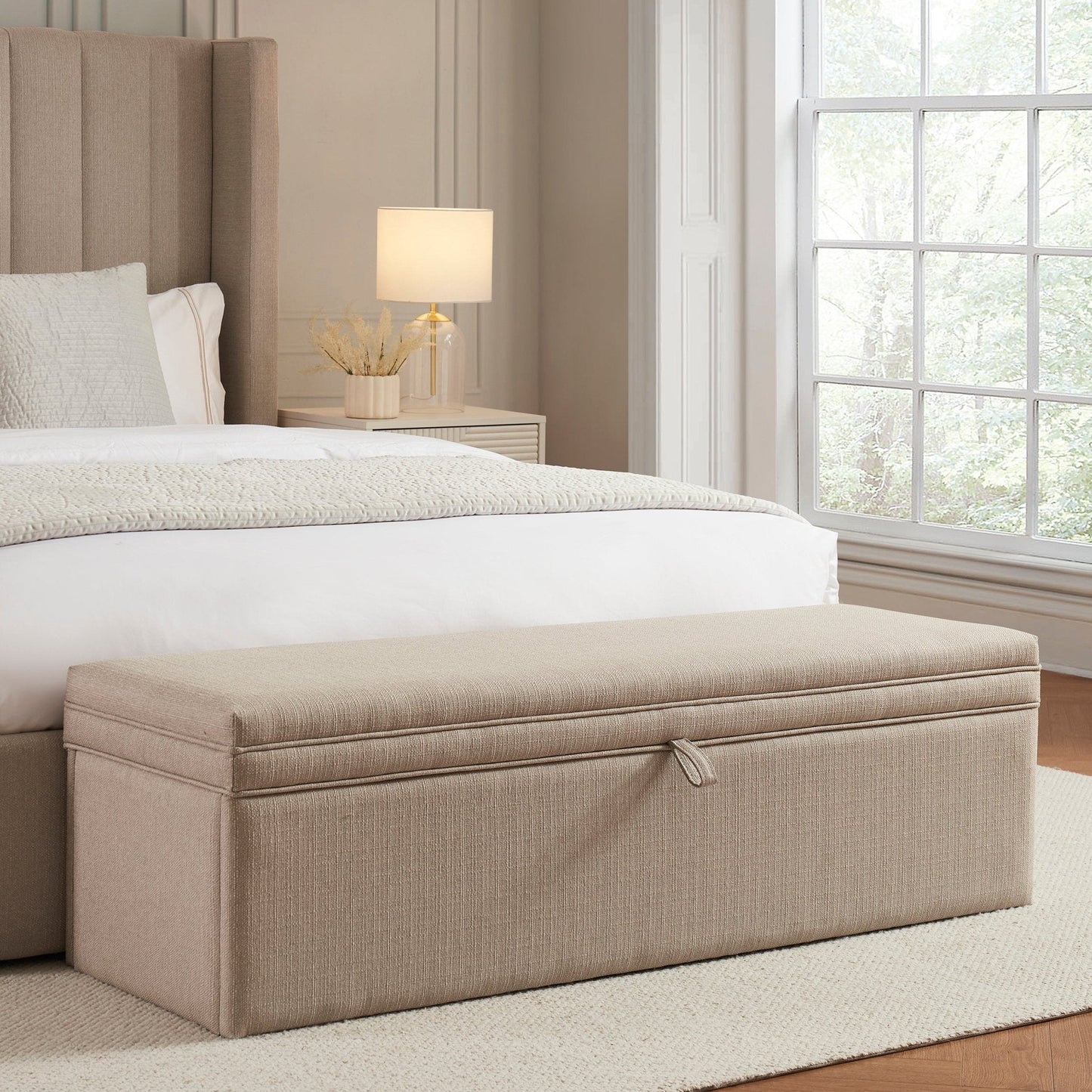 DUS-CC2-04836 Grade-B Dusk Windermere Storage Ottoman - Stone Grey RRP £179.00