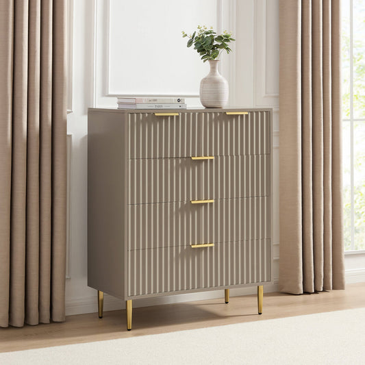 DUS-CC2-02901 Grade-B Dusk Evie 5 Drawer Chest - Taupe RRP £219.00