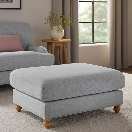 DUS-APM-36917 Grade-B Dusk Hampshire Pouffe - Light Grey RRP £299
