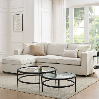 DUS-CC2-04788 Grade-BER Dusk Soho Left Hand Storage Chaise Sofa - Natural RRP £859.00