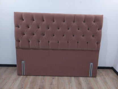 HEA-APM-07132 Grade-BC Heals Balmoral Headboard Super King Smart Luxe Velvet Dusky Pink RRP £1419
