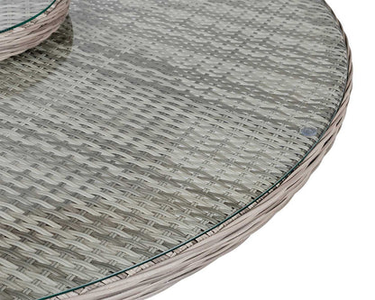 Grade-A Rattan Direct Large Round Grey Garden Dining Table with Lazy Susan RRP £549