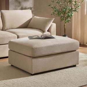 DUS-CC2-03380 Grade-C1 Dusk Miami Pouffe - Chenille Oatmeal RRP £199.00