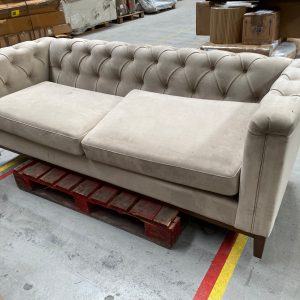 DUS-CC2-05761 Grade-C2 Dusk Chesterfield 3 Seater Sofa - Stone RRP £559.00
