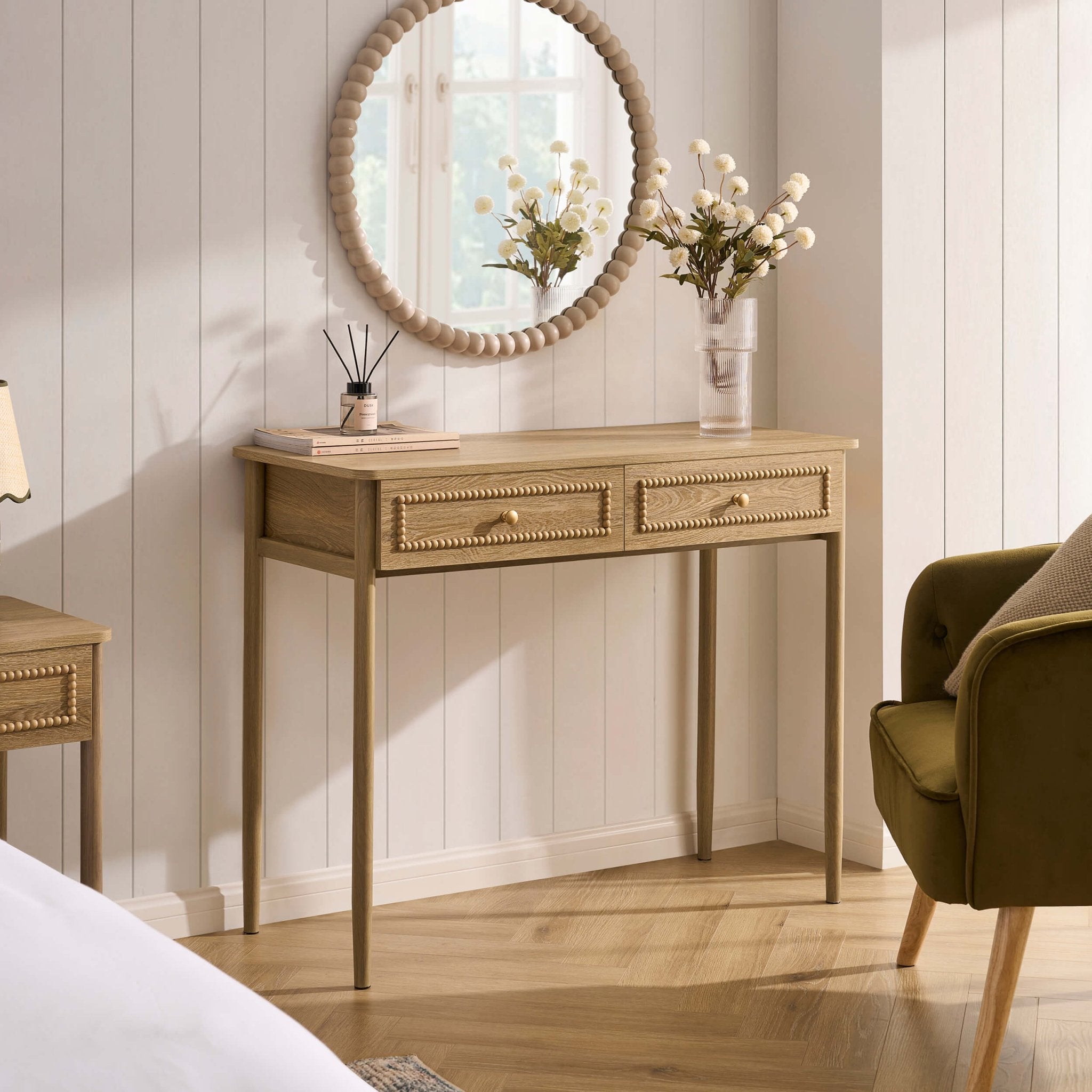 DUS-CC2-04960 Grade-BER Dusk Posy Dressing Table - Light Wood RRP £129.00