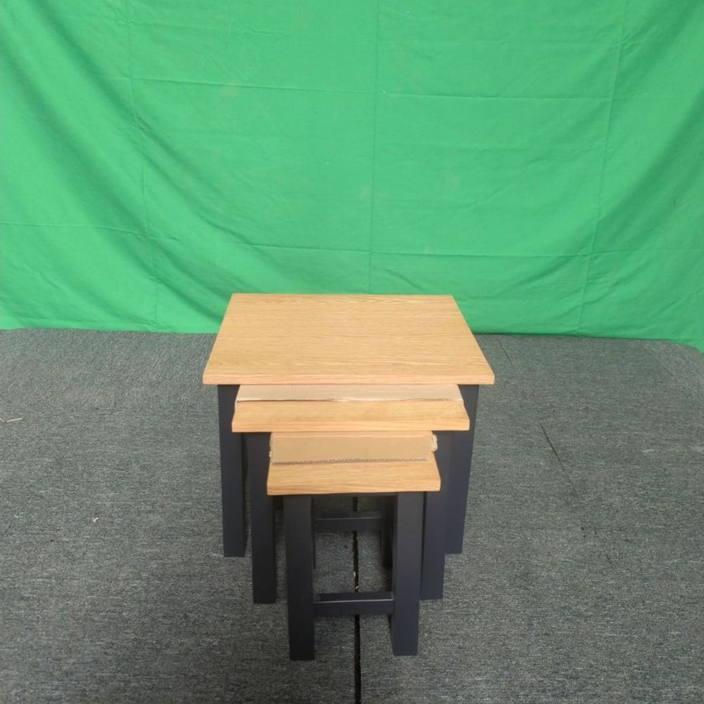ROS-OUT-00637 Grade-C1 Roseland Furniture Farrow Nest Of 3 Tables Charcoal - Fully Assembled RRP £114.95