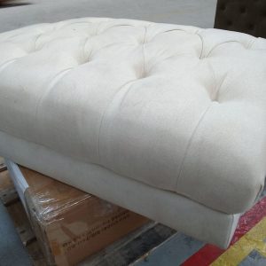 DUS-CC2-05735 Grade-C2 Dusk Hebden Pouffe - Cream Linen RRP £179.00