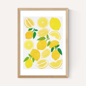 EAS-CCG-00070 Grade-C0 East End Prints Lemon Harvest by Leanne Simpson 25x30 Oak Framed Art Print RRP £50.00