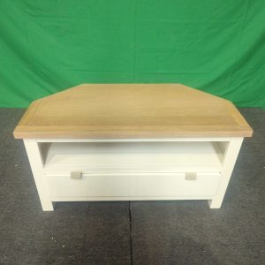 ROS-OUT-01430 Grade-C1 Roseland Furniture Farro Two Tone Corner TV Unit RRP £164.95