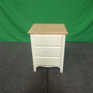 ROS-OUT-01414 Grade-C1 Roseland Furniture Celine Coconut White & Oak 3 Drawer Bedside Table RRP £144.95
