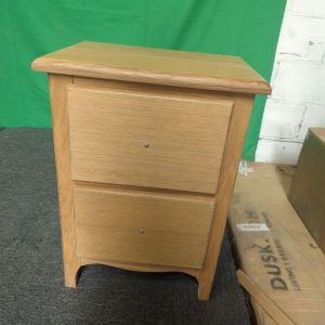 ROS-OUT-01836 Grade-C1 Roseland Furniture Celine Washed Oak 2 Drawer Bedside Table RRP £109.00