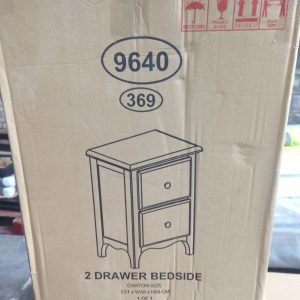 ROS-OUT-01855 Grade-C1 Roseland Furniture Celine Washed Oak 2 Drawer Bedside Table RRP £109.00